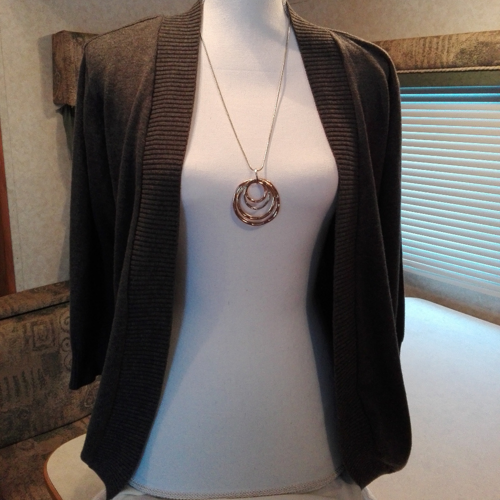 Covington Gray Large Petite Cardigan for Women Cas